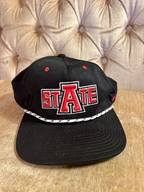 Nike Arkansas State A-State Snapback Hat Black Red Dri Fit Rope Vintage